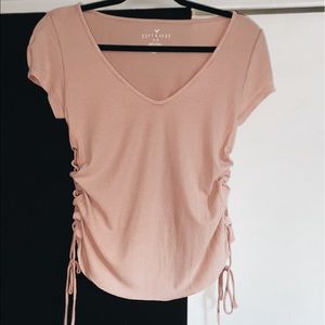 women’s rutched side top